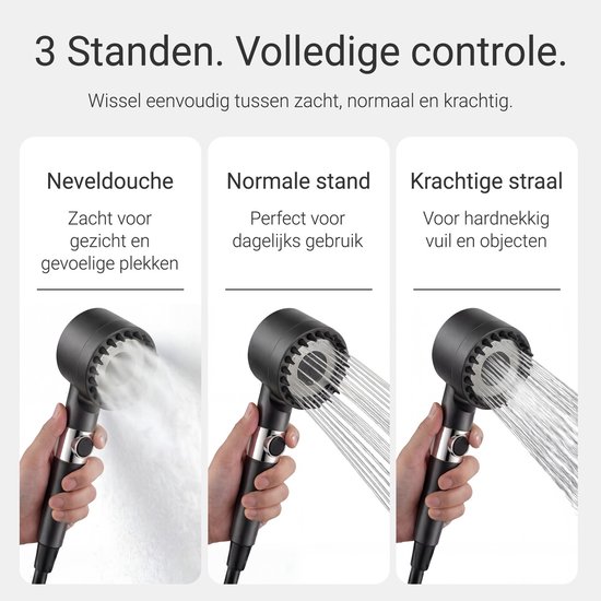 Oplaadbare Camping douche met 2 waterfilters - 24x douchebeurten - 3 Standen (Mist, Normaal, Vol) - Buitendouche voor kamperen, honden, auto, fiets en camper - FLOAT Campingdouche Oasis — afbeelding 2