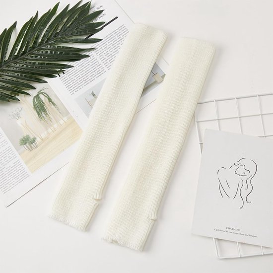 Allecto - Dames Yoga Sokken - Gebreide Lange Legwarmers - Wit - Fitness - Dans - Ideaal voor Sport en Ontspanning - Perfect voor Thuis en Studio van allecto — afbeelding 5