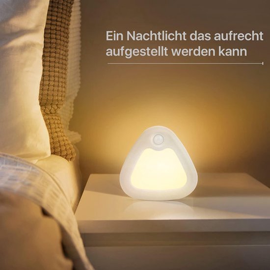 KZQ Draadloze LED Lamp met Bewegingssensor en Dag Nacht Sensor, Set van 6, Driehoekige Kastverlichting, Warm Wit 3200K, Magnetisch, voor Kinderkamer, Slaapkamer, Gang, Toilet van KZQ — afbeelding 3