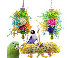 Allecto - Vogelkauwende foerageerversnipperaar - Kleurrijk vogelversnipperspeelgoed - Ideaal voor vogels - Speelgoed voor papegaaien - Stimuleert s...