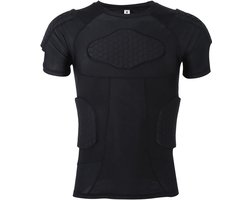 Store_9 - Heren T-shirt - Gevoerde Siliconen Schokabsorberende Shorts - Sportaccessoires - Zwart - Beschermende kleding - Geschikt voor Rugby, Bask...