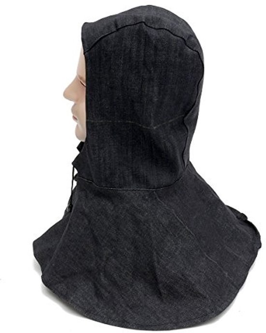 Allecto - Lassen Hood Sjaal - Vlam Retardant - Comfortabele Pasvorm - Zwart - Beschermende Hood - Ideaal voor Lassers - Denim Stof van Allecto — afbeelding 4