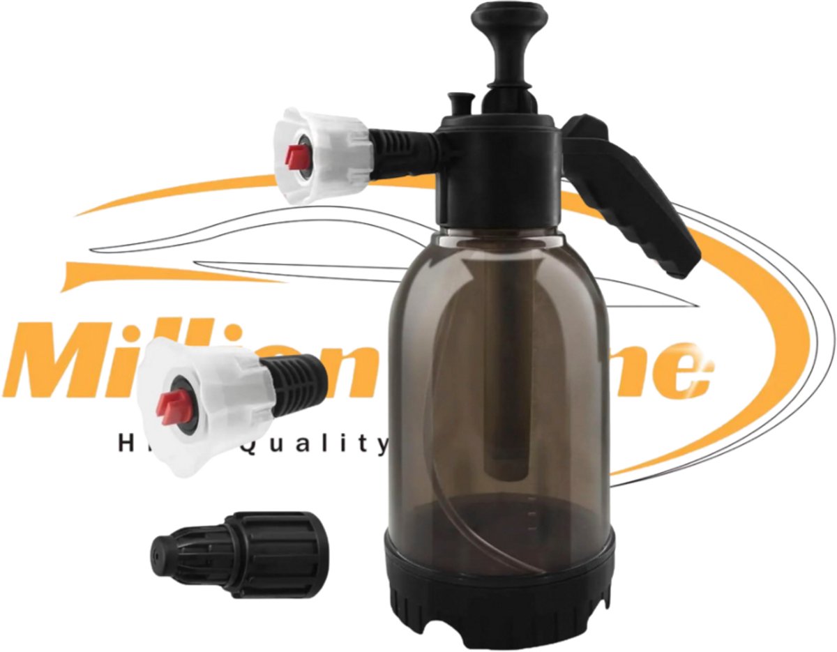 Million Shine Drukspuit Foam Sprayer 2L - Snow Foam Sprayer - Druk spuit auto - Schuimsproeier - Handpomp Sprayer - 2L Zwart