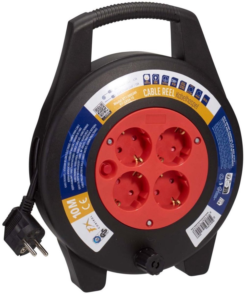 Haspel 10 m Zwart/Rood