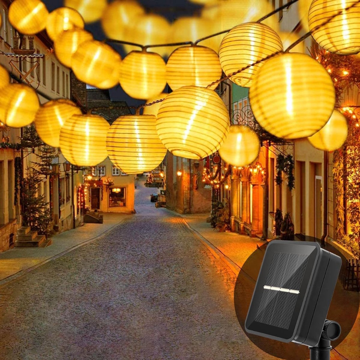 HEZIVO® Solar Lampionnen Buiten - Buitenverlichting - Tuinverlichting - Zonne energie - 8 Modi - 6 Meter