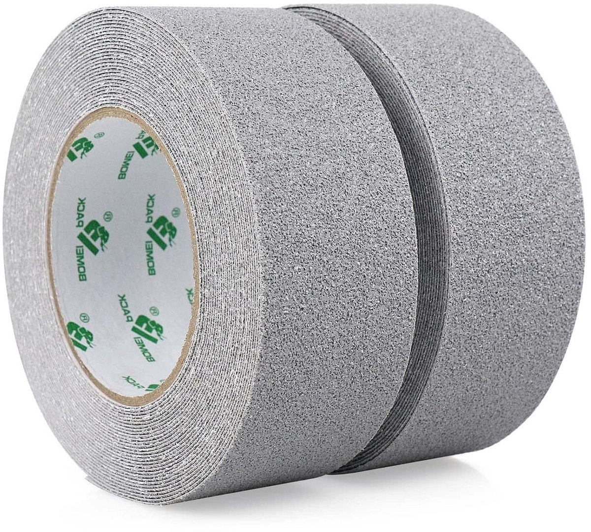 Non-slip adhesive tape, 2 rollen van 50 mm x 10 m, grijs-zilver, anti-slip strips voor trappen, vloeren en buitengebruik