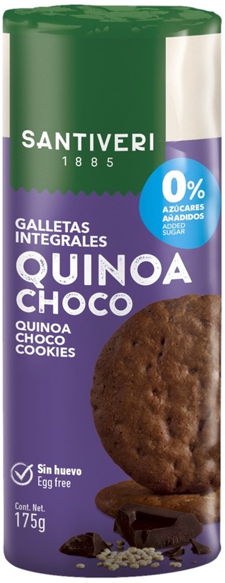 Digestive Quinoa Choco Cookies 0% toegevoegde suikers 175 g|Digestive 0% Added Sugars Quinoa Cocoa Cookies 175 g|Biscuits digestifs au chocolat et au quinoa 0% de sucres ajoutés 175 g