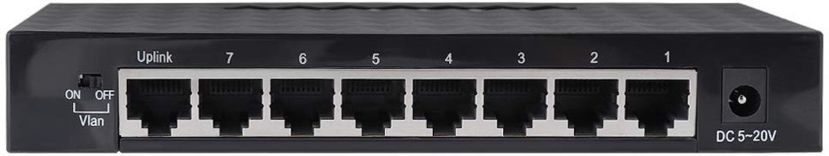 Dailygoody - 8 Poorten Gigabit Ethernet Fiber Switch - Automatische Detectie - Compact Desktop Design - RJ45 10/100/1000Mbps - Geoptimaliseerd Netwerk...
