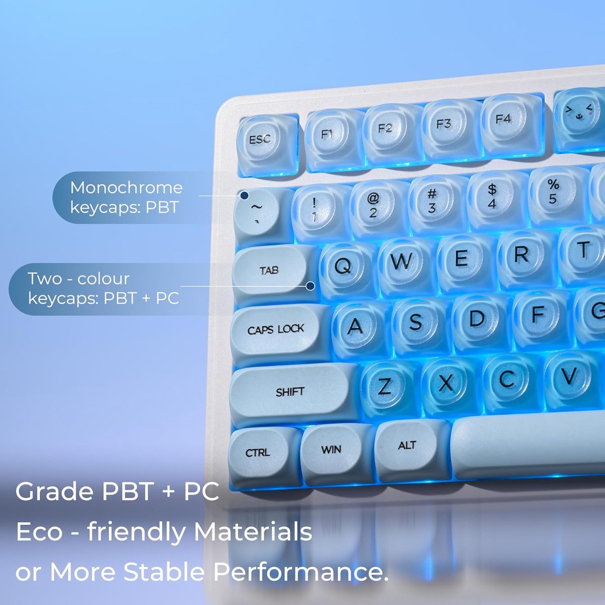 Draadloos Toetsenbord Keycaps - Blauw thumbnail 6