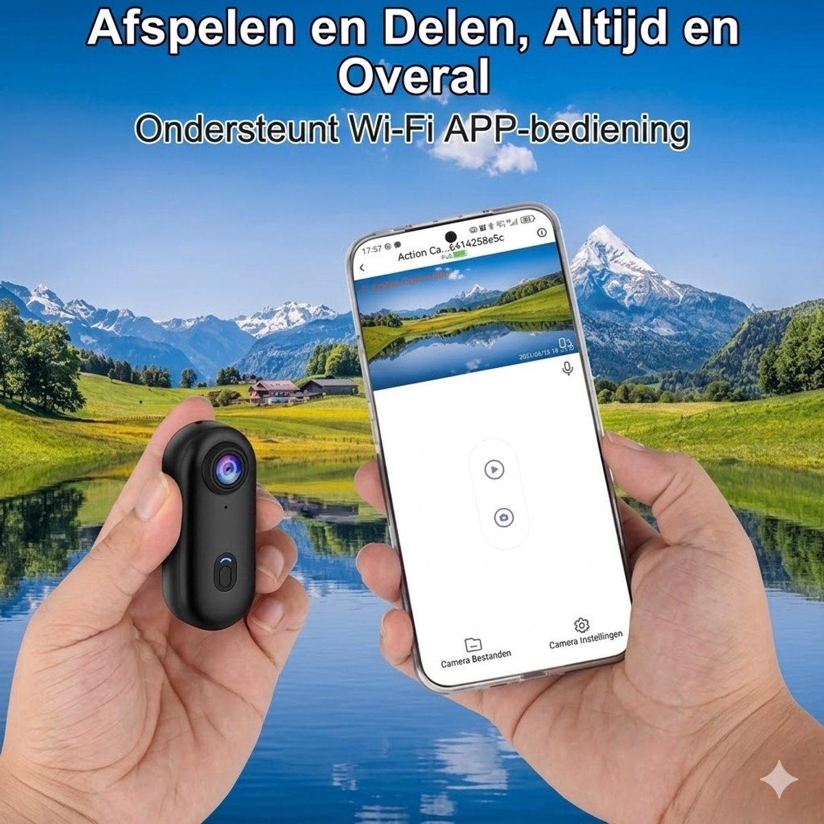 Mini Action Camera 1080P Bodycam Mini-Sportcamera Mini WiFi-actiecamera, IP68 Waterdicht tot 30 Meter, 120° Groothoeklens, Mini POV-Vlogcamera, 800 mAh Batterij, Draagbare Camera Voor Motor-/fiets-/ski-/huisdierhelmen, Compacte Dashcam (Zwart) thumbnail 4
