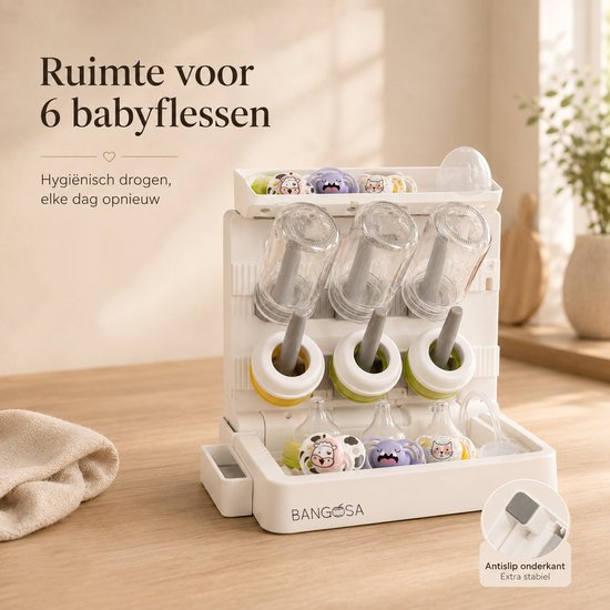 Bangosa Flessen Droogrek Baby - Flessendroogrek - Droogrek voor Flessen - Droogrek Flesjes - Afdruiprek Flessen - Small van Merkloos — afbeelding 4