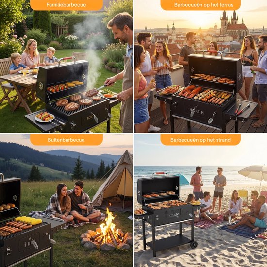 Damenzo - Barbecue - Barbecue houtskool - Grill - Grill apparaat - Bbq - Bbq houtskool - 71x42.5 cm - Zwart van Merkloos — afbeelding 3