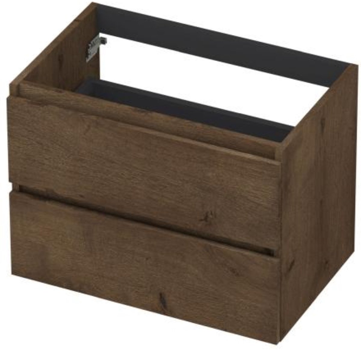 INK - Onderkast 2L Greeploos Houten Keerlijst Fineer - 700x450x520 Mm - Chocolate Fineer