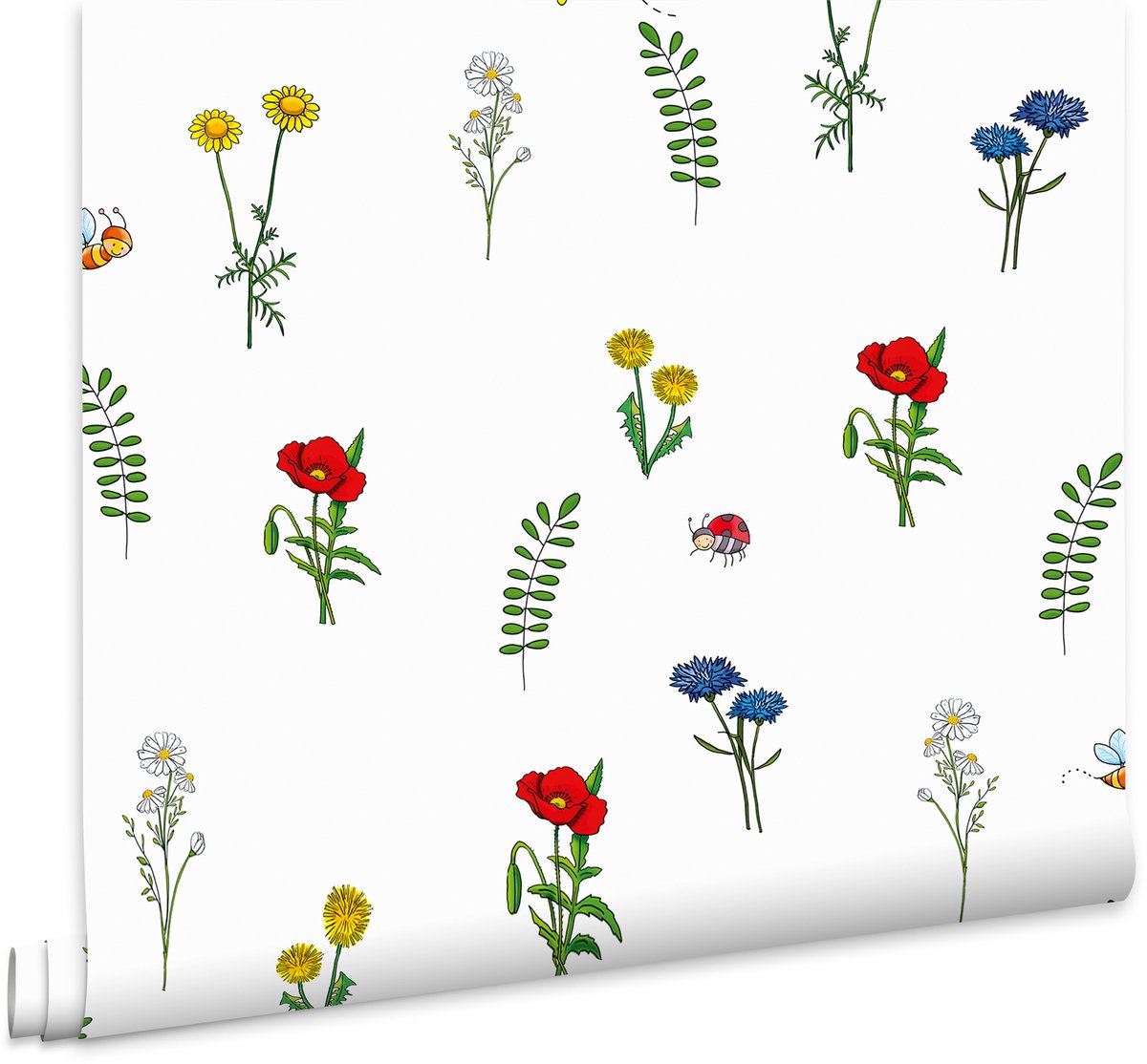 Fien en Teun Behang - Bloemen - 10mx53cm - Multi