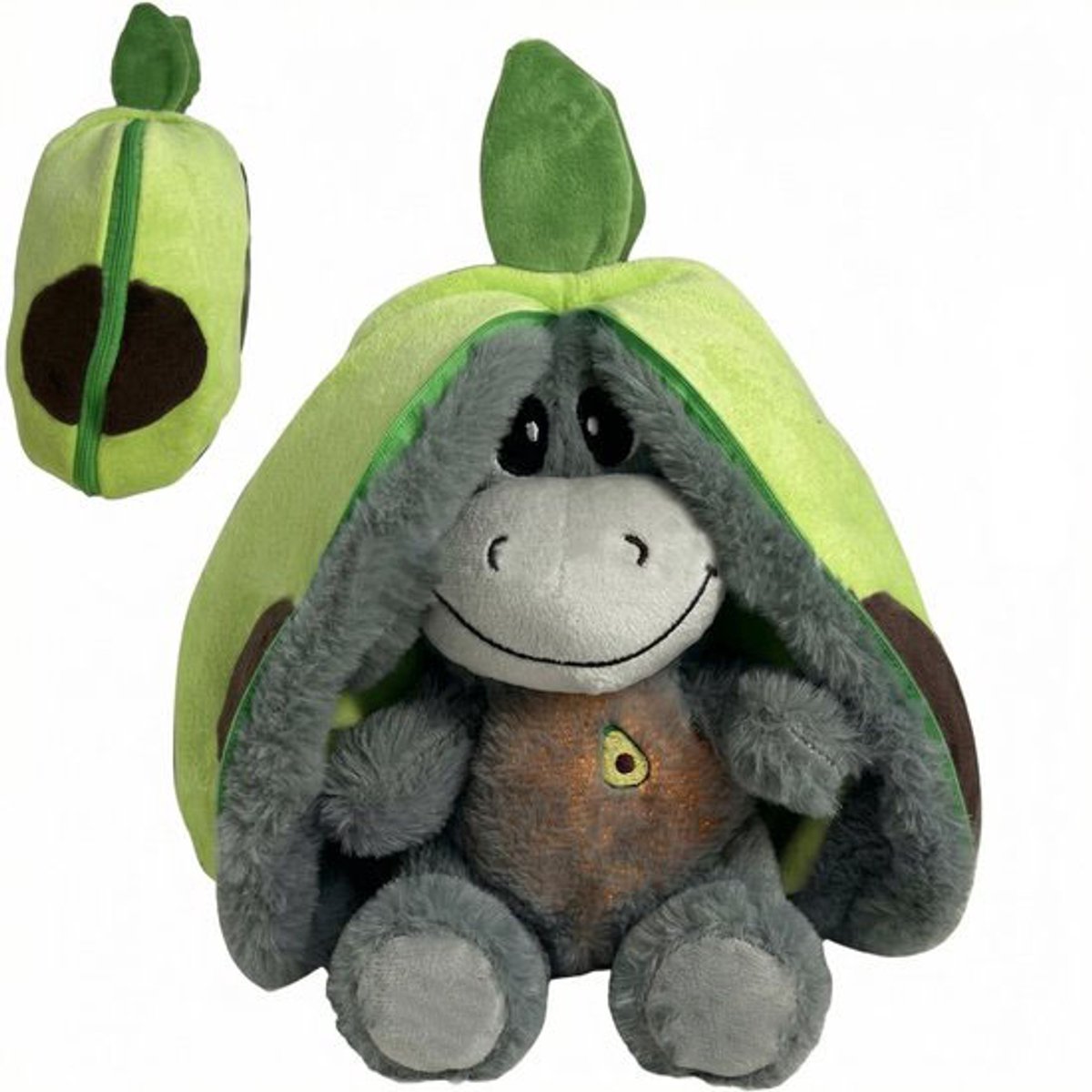 Breathing ezel Knuffel - Ademende Knuffel - Ademhaling Knuffel ezel - Kalmerend ezel Knuffel - Zacht speelgoed dat ademt met geluid reliëfpluche voor volwassenen en baby - grijs