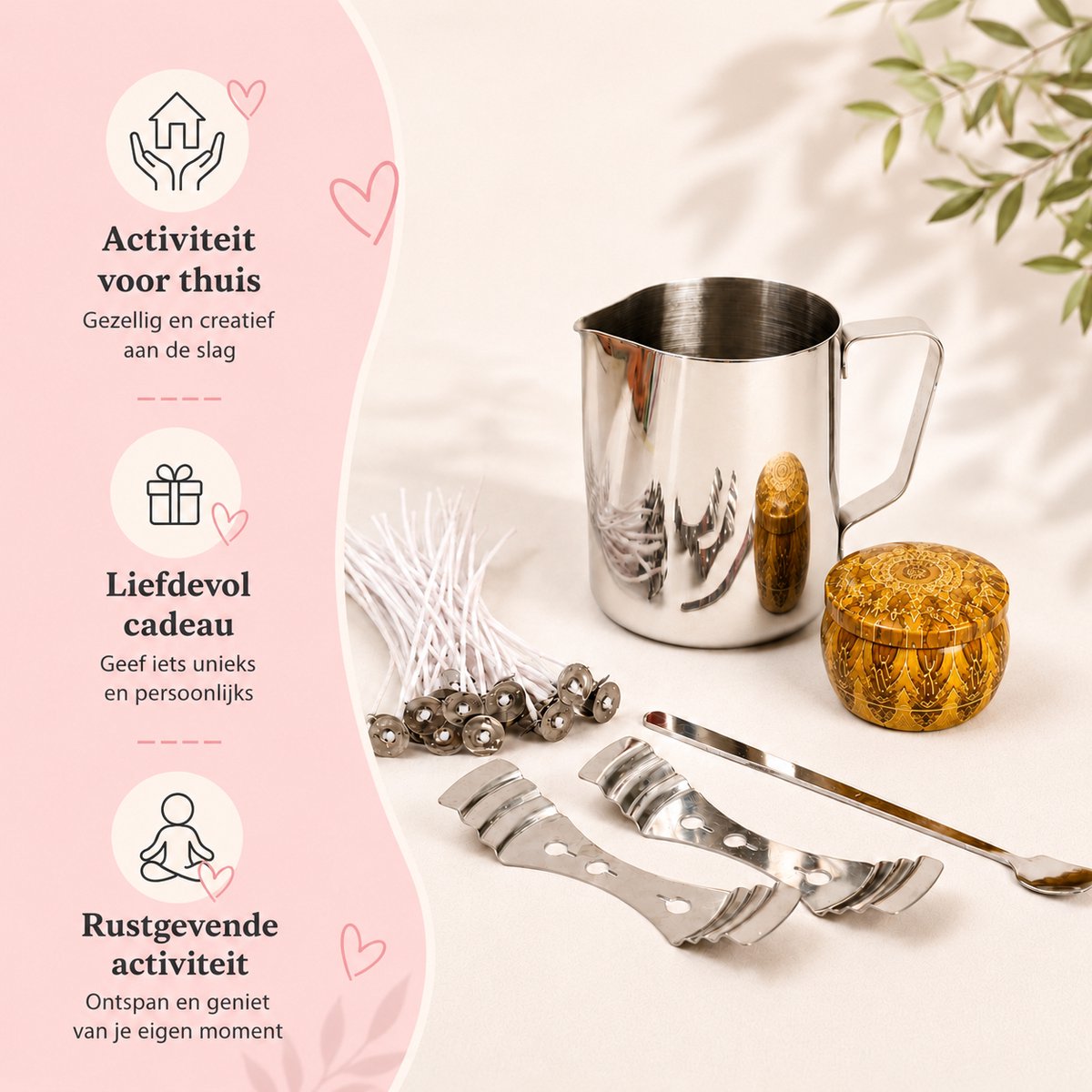 ZoeZo Design - Kaarsen maken set - Perfect voor beginners - Zelf kaarsen maken - Hobby en creatief - Incl. 500 gram soja was - Candle making kit - Starterspakket - Geurkaars - Smeltpan - Kaarsenlont - DIY - Cadeau - Soy wax — afbeelding 3