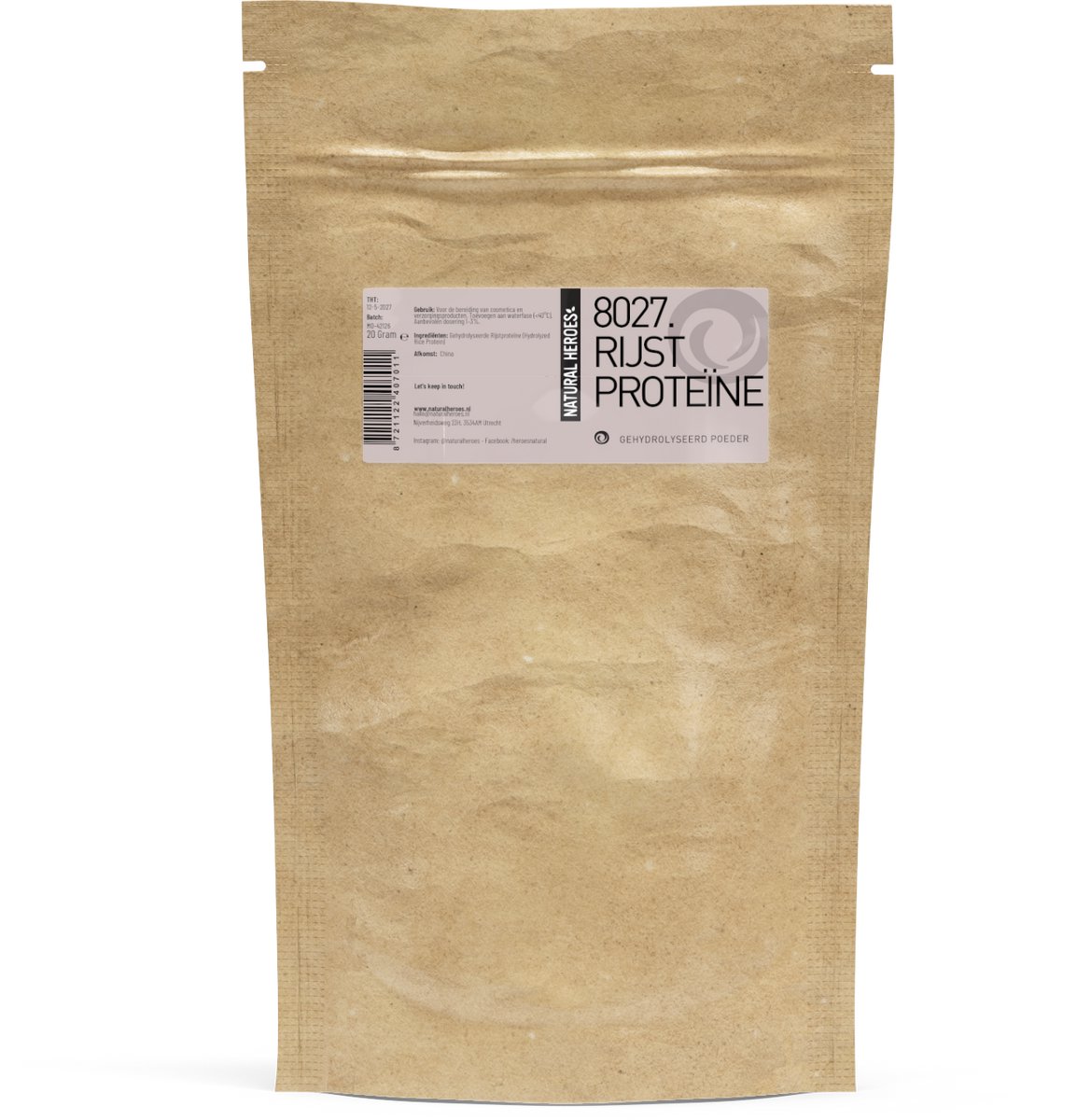 Natural Heroes - Rijstproteïne - Poeder (Natuurlijke Keratine) 20gr