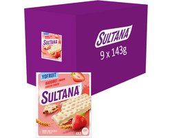 Sultana YoFruit Fruitbiscuit Tussendoortje - Aardbei - 9 x 143 gram