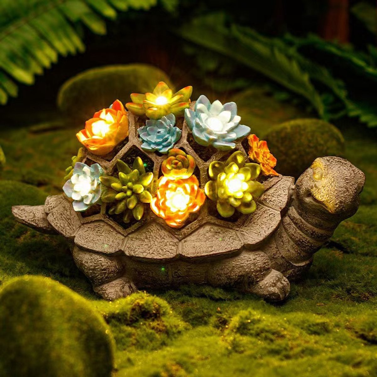 LED-dierenlampjes op zonne-energie- sfeerverlichting voor buiten- schattige tuinverlichting van hars-Grote succulentschildpad