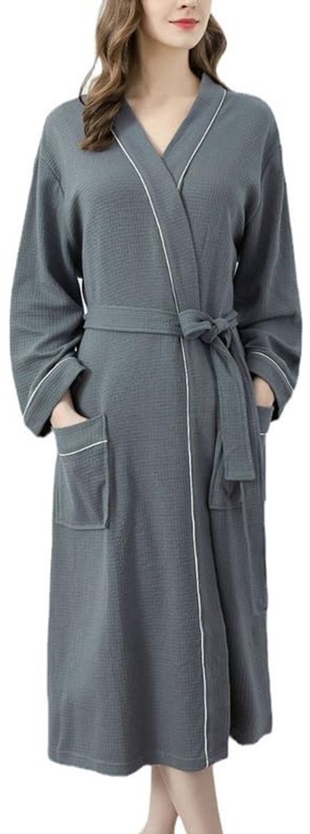 Dailygoody - Wafelbadjas - Uniseks Ochtendjas - Premium Katoen - Lichte Badjas voor Spa - Ideaal voor Loungewear - Geschikt voor Alle Seizoenen