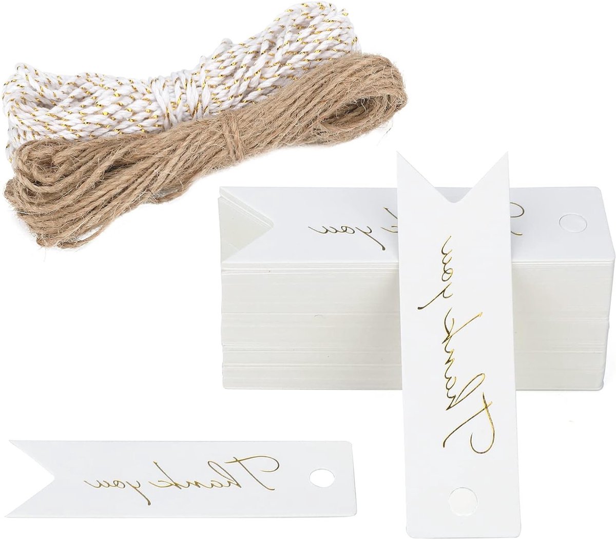 Mini Dank U Tags 7x2CM - Kleine Papier Gift Tags - Bruiloft Gunsten Tags