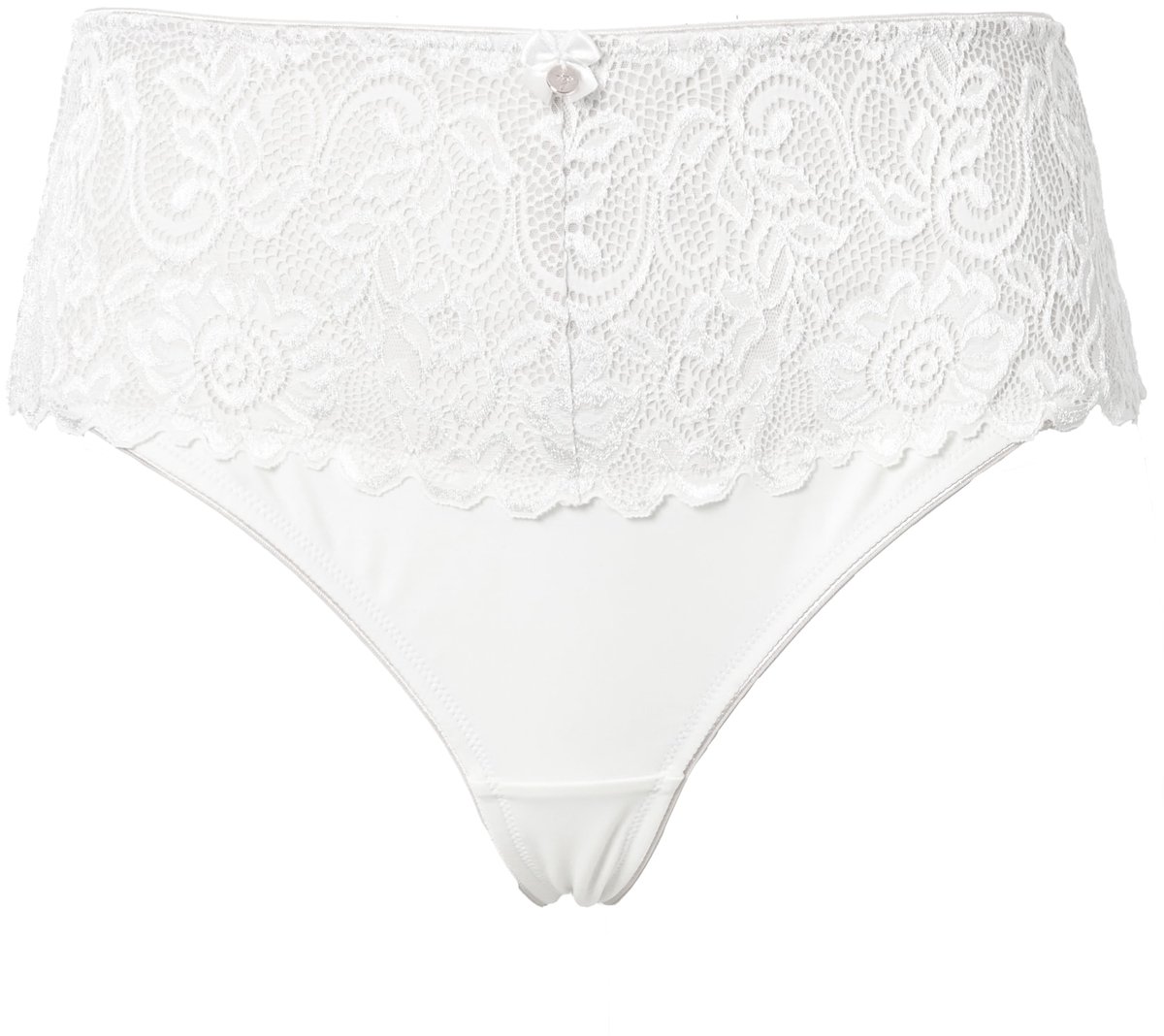TruYou - Dames - TRUYOU string panty kant open hoge taille - Crèmewit - Maat 58+