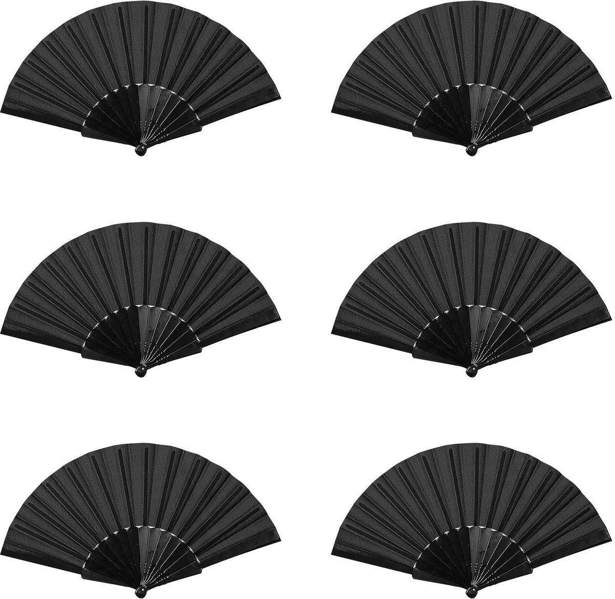 Dailygoody - Bamboefans - Opvouwbare Handfans - Voor Bruiloft Decoratie - Zwart - Ideaal voor Dans - Handgemaakte Fans - Geschikt voor Feest - Elegant...