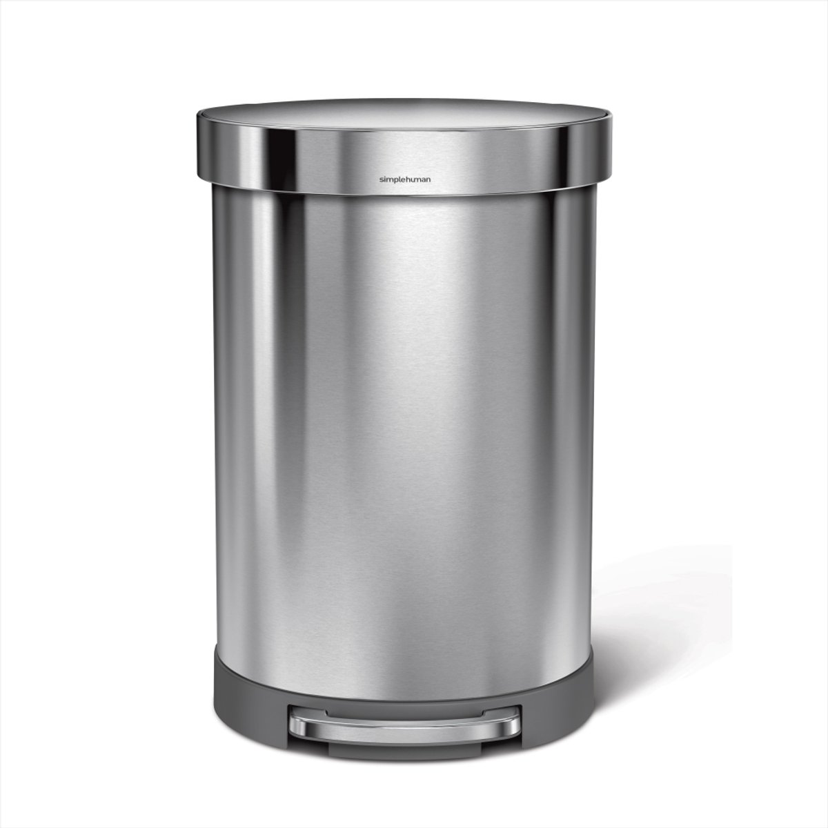 Bol.com Simplehuman Halfronde Pedaalemmer - 60 Liter - Met zakkenrand - Geborsteld roestvrij staal aanbieding