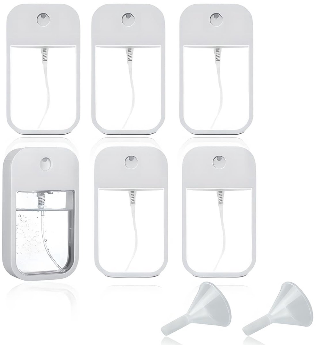 Dailygoody - Set van 6 Mini Sprayflessen 45 ml - Herbruikbare Fijne Mist Sprayflessen met 2 Mini Trechters