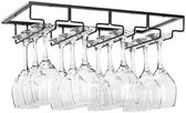 Wijnglazenhouder - Zwart - 12 Glazen - 40 cm x 22,5 cm x 6 cm - Wijnglazenrek - Wijnglazenhouder Ophangrek - Glasophangrek - Glazenrek - Wijnglazen houder - Wijnrek