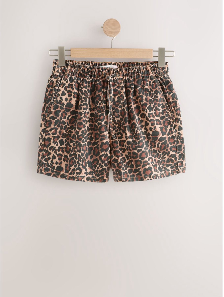 Next - Dames - Drawstring Mini Shorts - Dierenprint