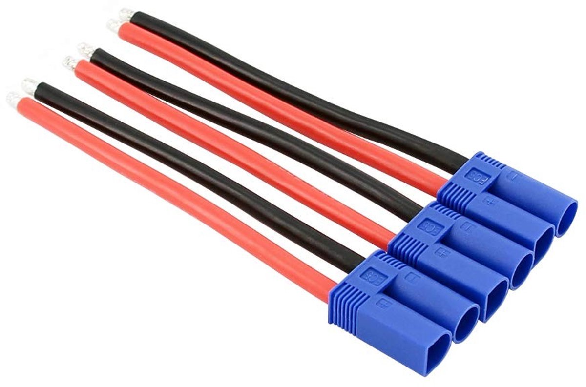 Dailygoody - EC5 Male Connector - 3 Stuks - 10cm 12awg Draad - Verbindingen en Aanpassingen - Voor RC Voertuigen en Accu's - Ideaal voor Hobbyisten