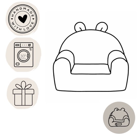 Flumi Kinderfauteuil - Teddy Donkerbeige van Merkloos — afbeelding 3