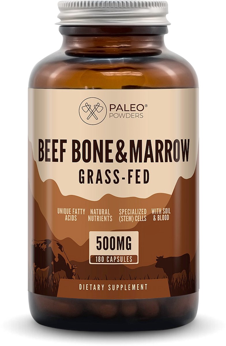 Paleo Powders – Runder Beenmerg – Grasgevoerd – Nieuw-Zeeland – 180 Capsules