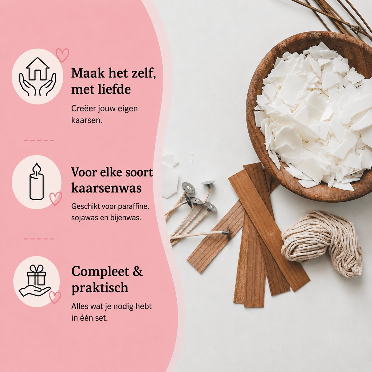 ZoeZo Design - 61M Kaarslont Set - Kaarslonten - Wick - Perfect voor beginners - Zelf kaarsen maken - Hobby en creatief - Candle making kit - Starterspakket - Kaarsenlont - DIY - Cadeau — afbeelding 4