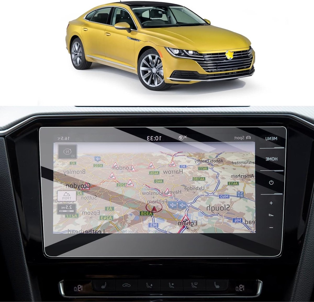 Navigatiescherm Beschermfolie voor Volkswagen T-Roc, Golf 7, Arteon 2 en Tiguan 2 - 9.2 Inch, Tempered Glass, Krasbestendig en Vingerafdrukbestendig