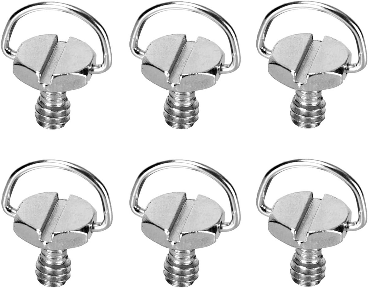 Stainless steel D-ring 1/10.2cm met montagemogelijkheid voor camera's en statieven - 2 Pack met bevestigingsschroeven