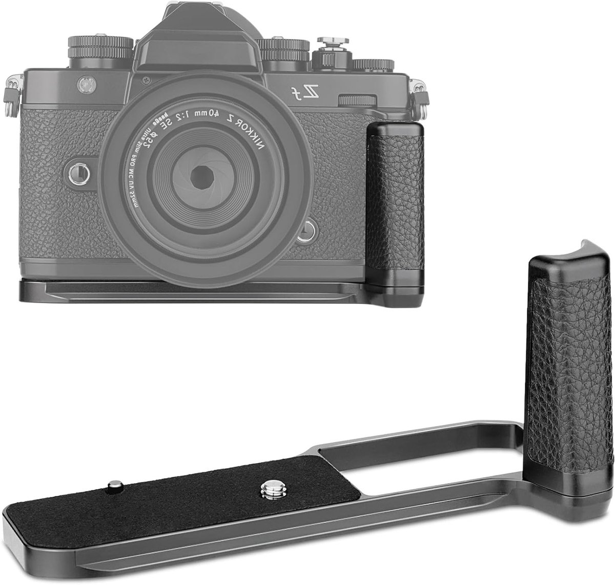 L-vormige camera grip voor Nikon ZF, geschikt voor Arca Swiss en RRS quick release, ideaal voor stabiliteit en comfort