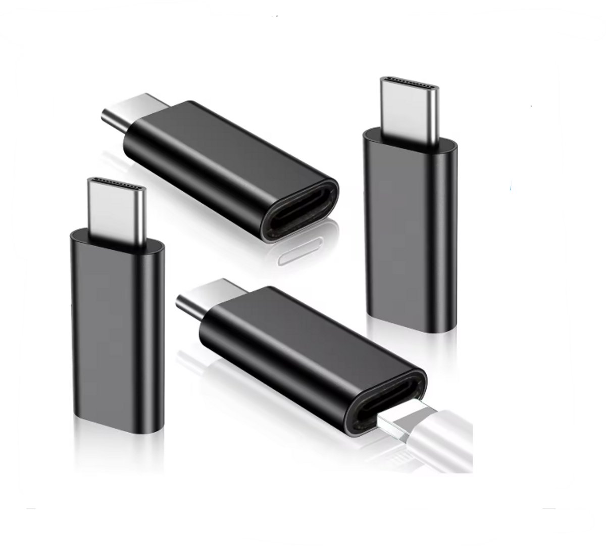 1 stuks - Lightning naar USB-C Adapter - Zwart - iPhone - Samsung - Telefoon - Data overdracht -