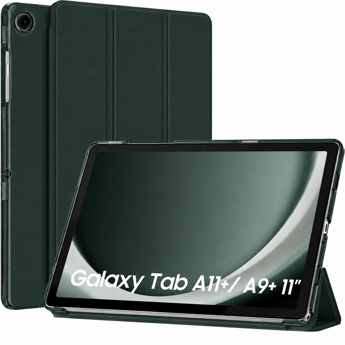 Sounix Tablet Hoes - Geschikt voor Samsung Galaxy Tab A9 Plus / A11 Plus - Hoesje - Transparant - Donkergroen