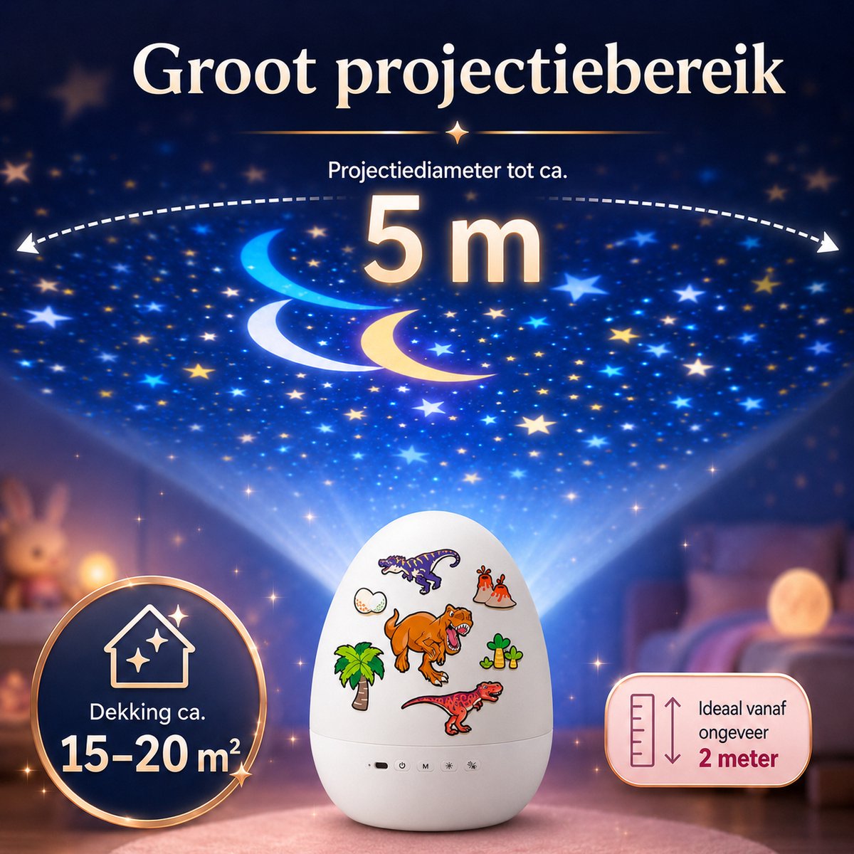Sercano Dinosaur Projector - Bluetooth Speaker - Sterrenhemel projector & Kinder Nachtlampje - 6 Thema's - Oplaadbaar - 5 uur Gebruiksduur - Schattig Cadeau – foto 8