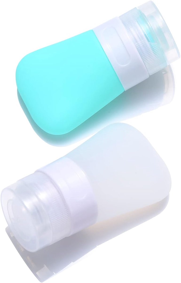 Reisflesjes Set - Navulbare Flesjes - Voor Shampoo en Lotion - Siliconen - Set van 2 - 1.3 oz - pastelkleuren - van Imperatoris