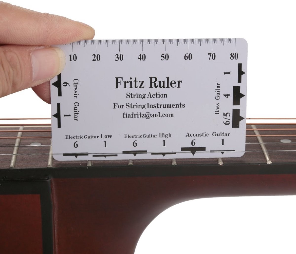 Dailygoody - Gitaarring Action Gauge Ruler - Vervanging Meetgereedschap - 2 Stuks - Wit - Nauwkeurig en Duurzaam - Geschikt voor Gitaar en Bas