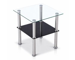Dailygoody – Salontafel Glas – Bijzettafel – Modern Design – 40 x 40 x 47 cm – Veiligheidsglas – Perfect voor Woonkamer – Zwart Dailygoody – Salontafel Glas – Bijzettafel – Modern Design – 40 x 40 x 47 cm – Veiligheidsglas – Perfect voor Woonkamer – Zwart