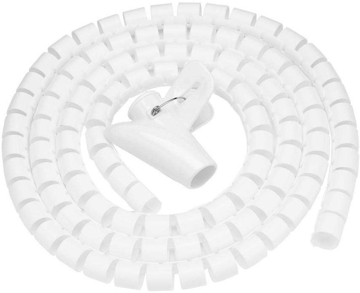 Dailygoody - Kabel Organizer - Kabelbeheer - Flexibel en duurzaam - Wit - Beschermt en organiseert kabels - Geschikt voor TV en computer - 1,5 m
