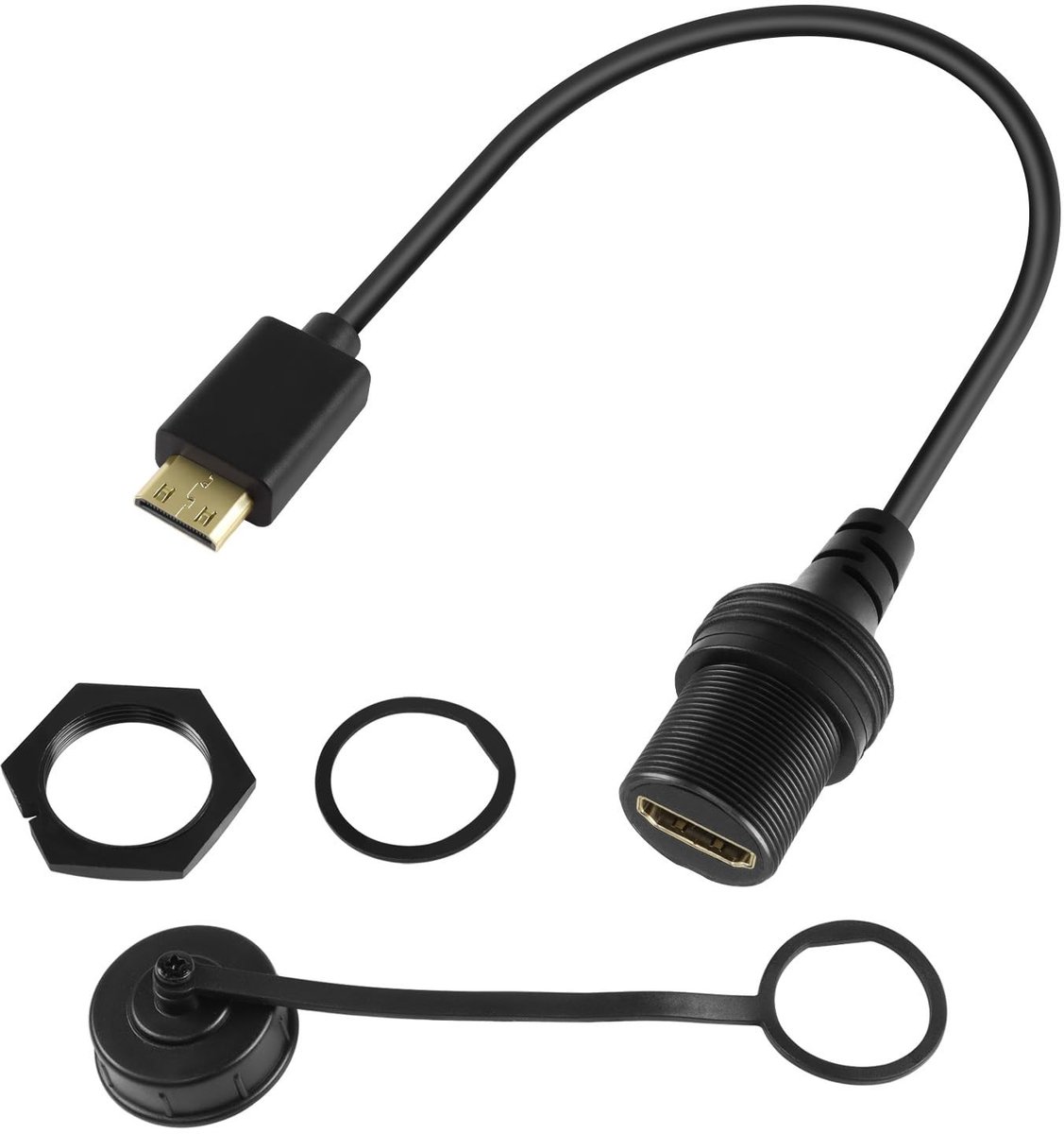 Dailygoody - 4K Mini HDMI naar HDMI Waterproof Kabel - 30cm voor TV, Camera en Tablet