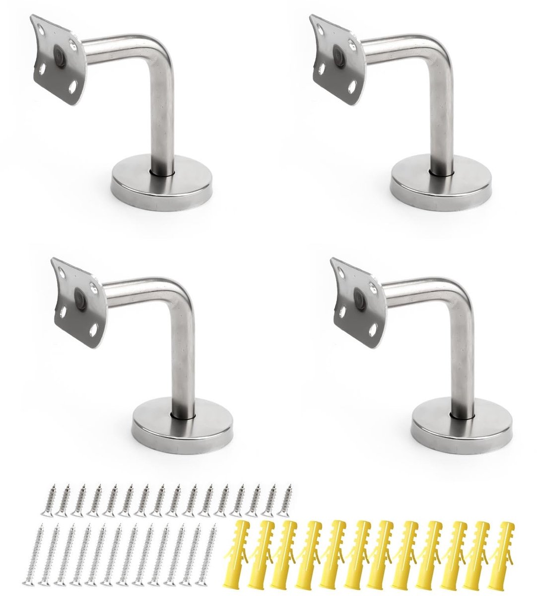 Dailygoody - Handrail Houder - Handrail Beugels - Stabiliteit en Duurzaamheid - 4 Stuks - Handrails voor Trapleuningen - Geschikt voor Diverse Toe...