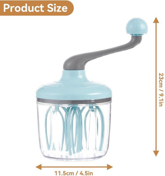 Dailygoody - Eiklopper Handslinger - Handmixers met kom - Eenvoudig in gebruik - Turquoise - Geschikt voor room en eiwit - Ideaal voor milkshakes - Pe... van Merkloos — afbeelding 5