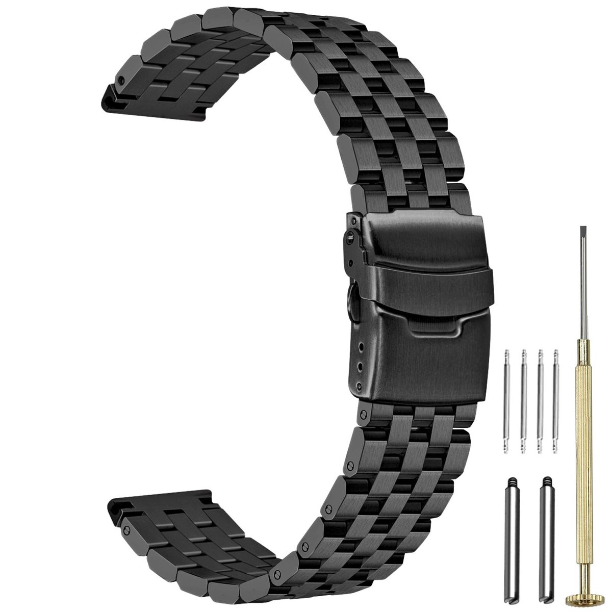Dailygoody - Roestvrij Staal Horloge Strap - Vervangende Horlogeband - Duurzaam en Waterafstotend - 20mm 22mm 24mm - Metalen Links - Geschikt voor Man...