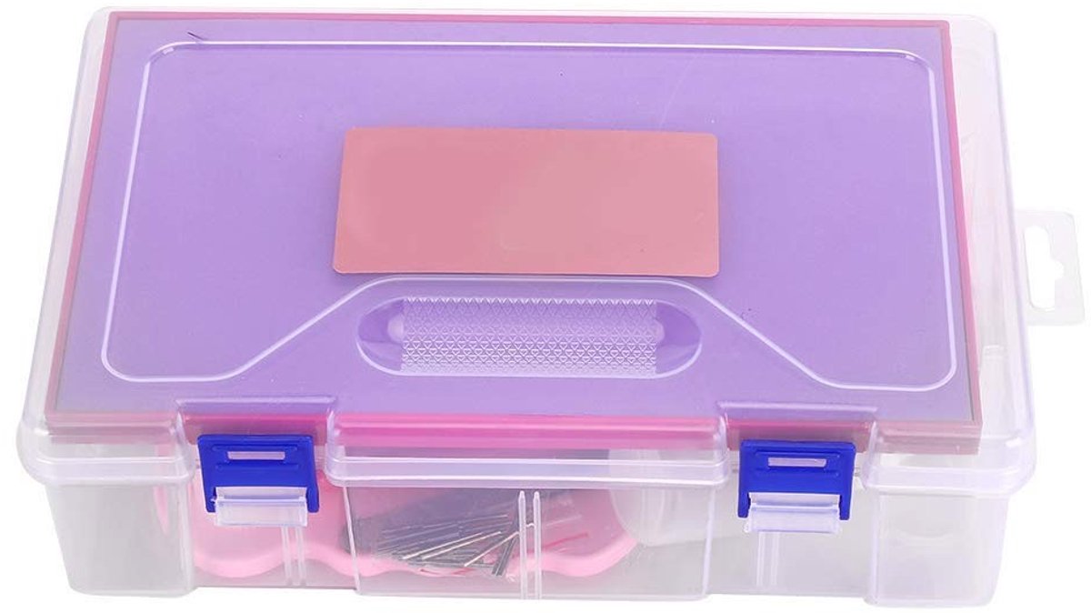 Akozon 10 Stuks Quilling Gereedschap - Papier Curling Pen Set, Roze En Blauw, Metalen Sleufnaald, DIY Handwerk, Quillingnaald, Voor Papierfiligraan En Creaties